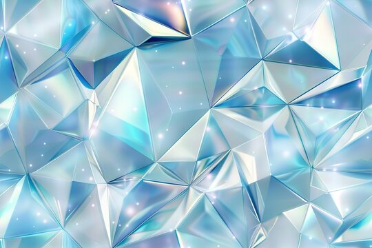 Abstract crystal textured background with shimmering light refractions and geometric patterns