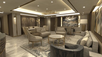 Luxurious modern living room interior design
