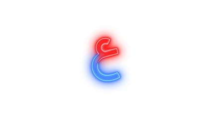Neon abjad arabic symbol icon glowing with transparent background