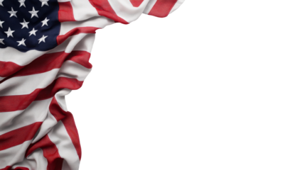 American flag border design, patriotic symbol decoration, cut out transparent