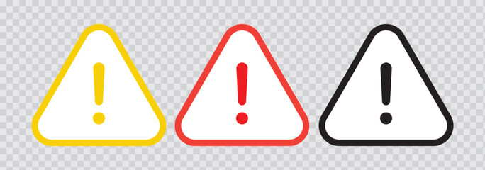 Warning triangle icon. Yellow caution warn in png. Warning sign with exclamation mark. Alert warn in triangle. Road sign alert.