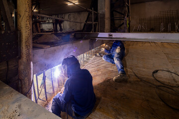 Work in progress, construction and welding scene