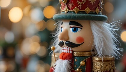 Close up of Christmas nutcracker toy