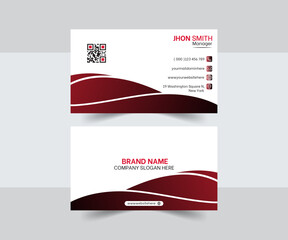 Modern Business Card Design with Elegant Color Waves