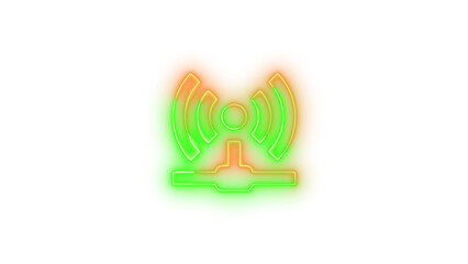 Neon access point network symbol icon glowing with transparent background