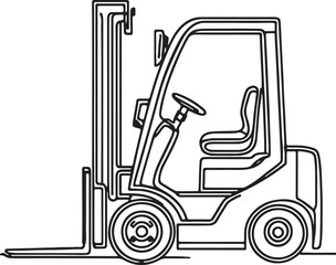 Forklift Vector Line Drawing