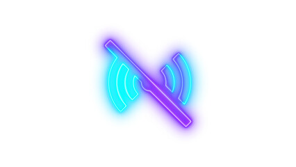 Neon access point off symbol icon glowing with transparent background