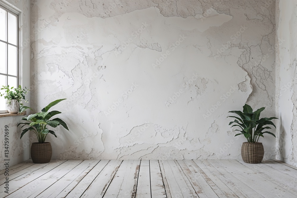 Poster Simple Whitewashed Background for Minimalist Display and Clean Room Atmosphere