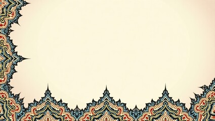 Decorative Islamic-inspired background with geometric motifs and a 3D layered effect