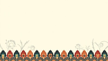Decorative Islamic-inspired background with geometric motifs and a 3D layered effect