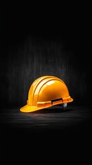 Yellow Hard Hat for Dark Background.