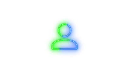 Neon account symbol icon glowing with transparent background