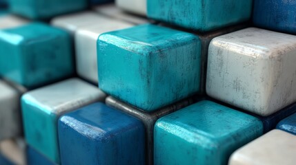 Grey modern tech wallpaper, precisely arranged with glossy cubes, generated using 3D rendering techniques