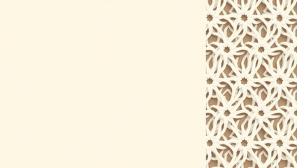 Decorative Islamic-inspired background with geometric motifs and a 3D layered effect