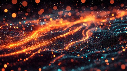 Fototapeta premium A 3D render illustrates the concept of medical innovation in a futuristic digital style with an orange color scheme