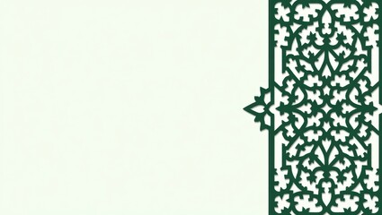Decorative Islamic-inspired background with geometric motifs and a 3D layered effect
