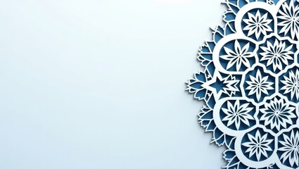 Intricate white lattice design revealing vibrant traditional patterns in red, gold, and green