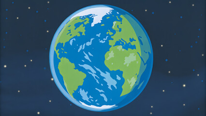 Clear cartoon like photo that shows the earth