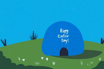 Easter celebration illustration with colorful message