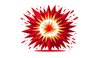 Red Cartoon Explosion Vector Illustration with Comic Style