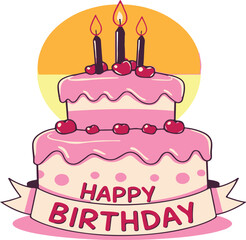 Happy birthday vector art illustration for  t-shirts, greetings,  posters, cards and more