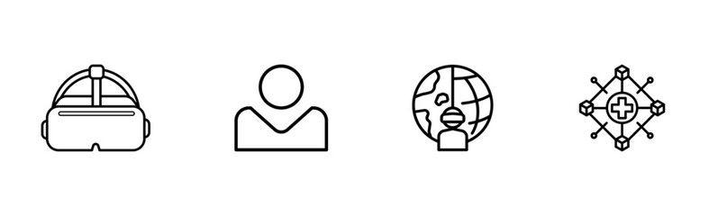 Business in the Metaverse icons Set.