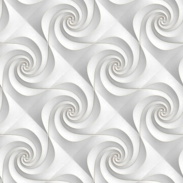Seamless geometric pattern with swirl design in monochrome