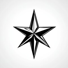 Obraz premium Black five-pointed star graphic design.