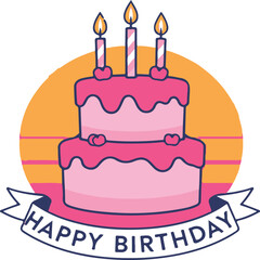 Happy birthday vector art illustration for  t-shirts, greetings,  posters, cards and more