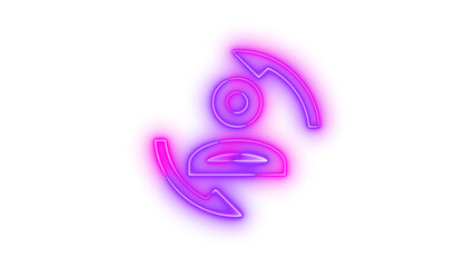 Fototapeta premium Neon account convert outline symbol icon glowing with transparent background