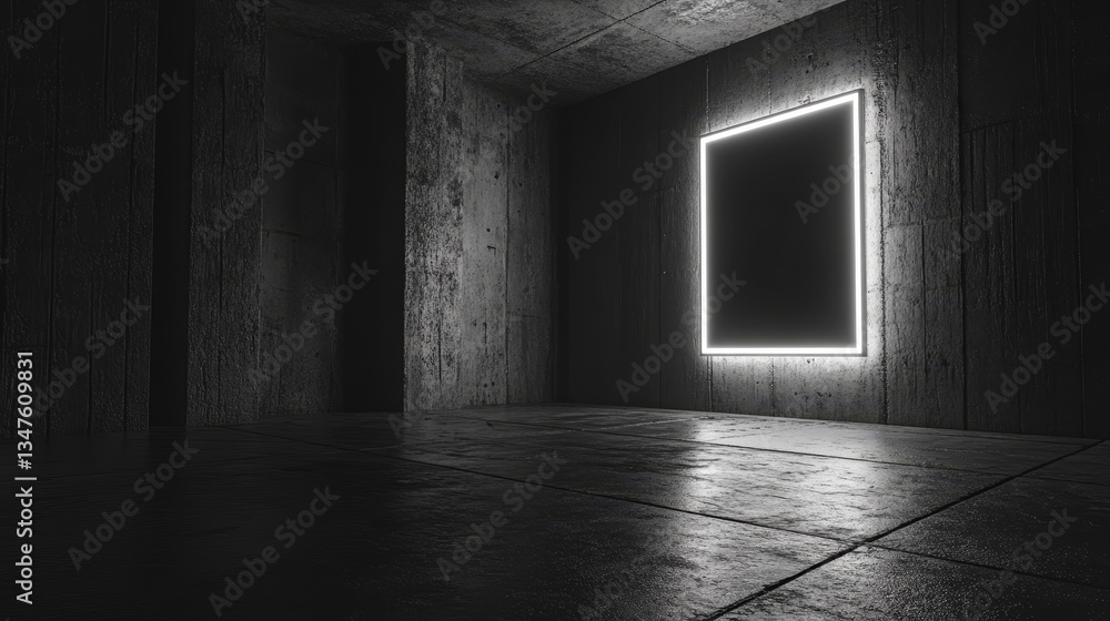 Poster this 3d render depicts a minimalist tech background, complete with a raised square and a white edge 