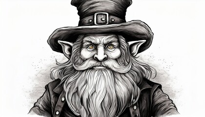 Traditional ink-style illustration of a mischievous Irish folklore creature, resembling a pooka, drawn with textured strokes — perfect for mythology, fantasy, and cultural storytelling themes.
