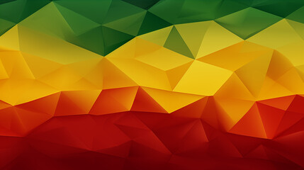 Polygonal mosaic background in rasta colors