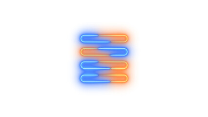 Neon align justify symbol icon glowing with transparent background