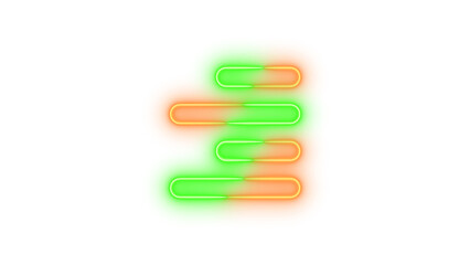 Neon align right symbol icon glowing with transparent background