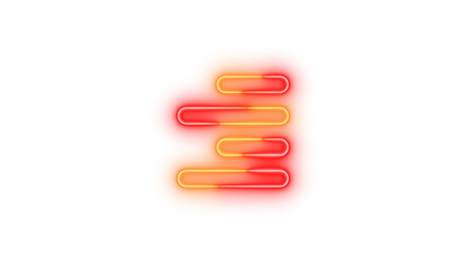 Neon align right symbol icon glowing with transparent background