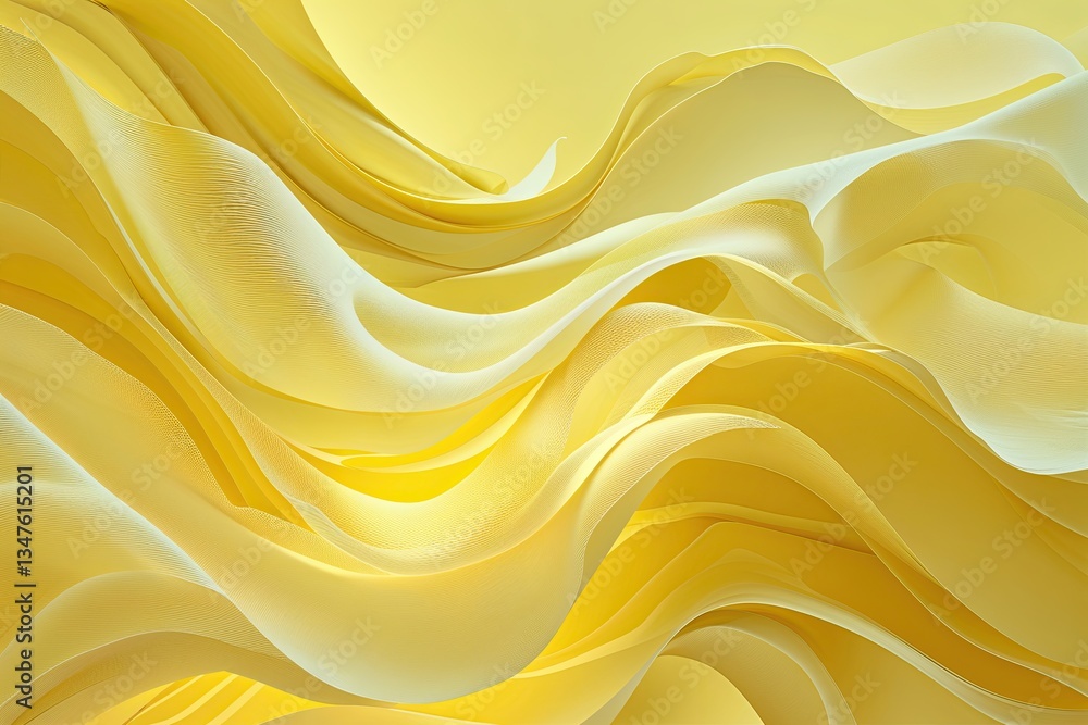 Poster luminous yellow background layout with flowing textures and bright modern design
