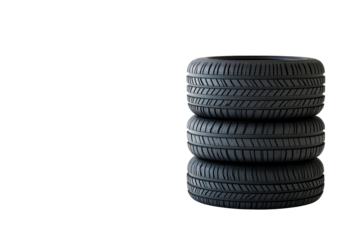 Stacked tires automotive equipment maintenance repair, cut out transparent