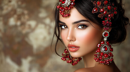 Naklejka premium Creative portrait of a young woman