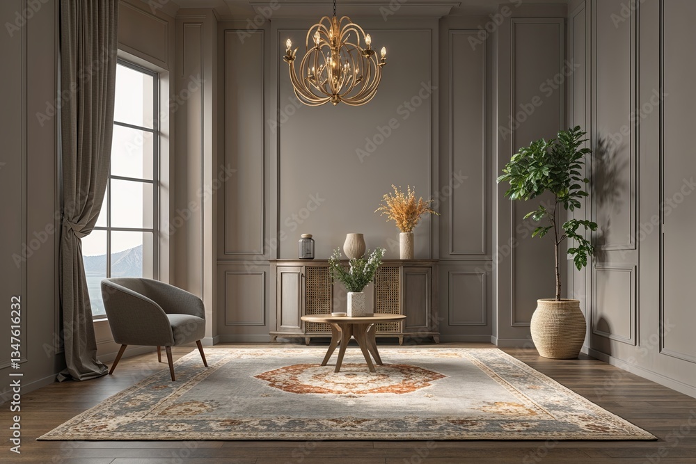 Poster elegant tan grey room with gradient background for product display