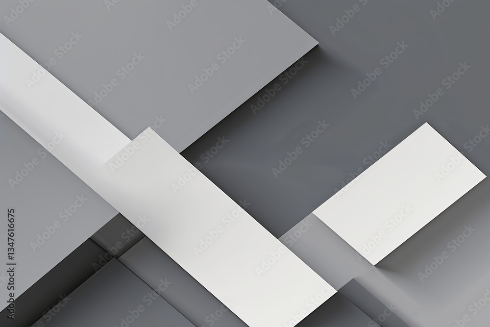 Poster abstract modern grey and white background with overlapping geometric shapes and shadows