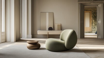 Modern Lounge Chair in Elegant Room