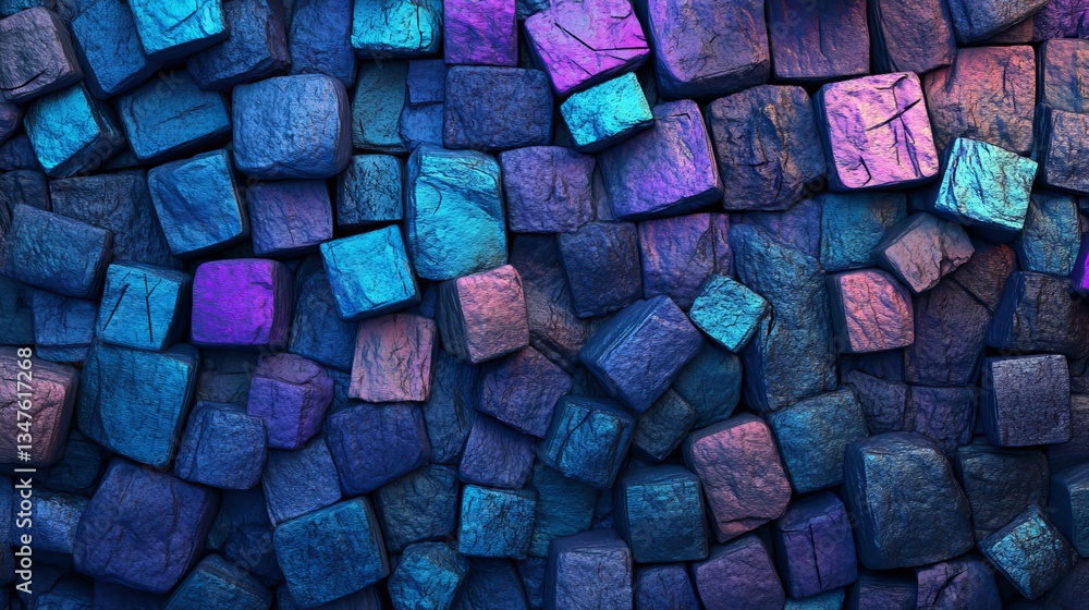 Poster modern technology is showcased in this 3d rendered background, which features cubes of different siz
