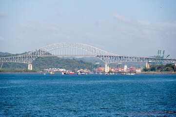 Fototapeta premium Trans American bridge in Panama connected South and North Americas