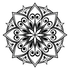 Mandala white - Black design.