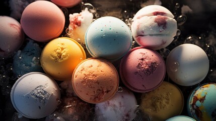 A photo of a variety of bath bombs in different shape