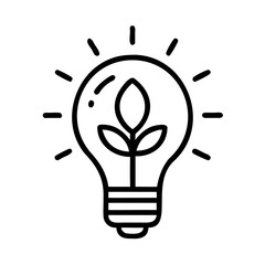 Light bulb featuring a plant symbolizing the concept of eco-friendly energy and sustainable living practices in modern design