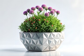 Naklejka premium Geometric flowers Planter