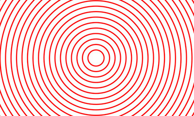 Abstract optical illusion pattern with red concentric circles