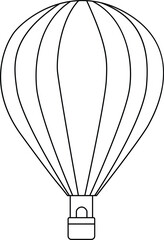 hot air balloon line art vector illustration black color thin line